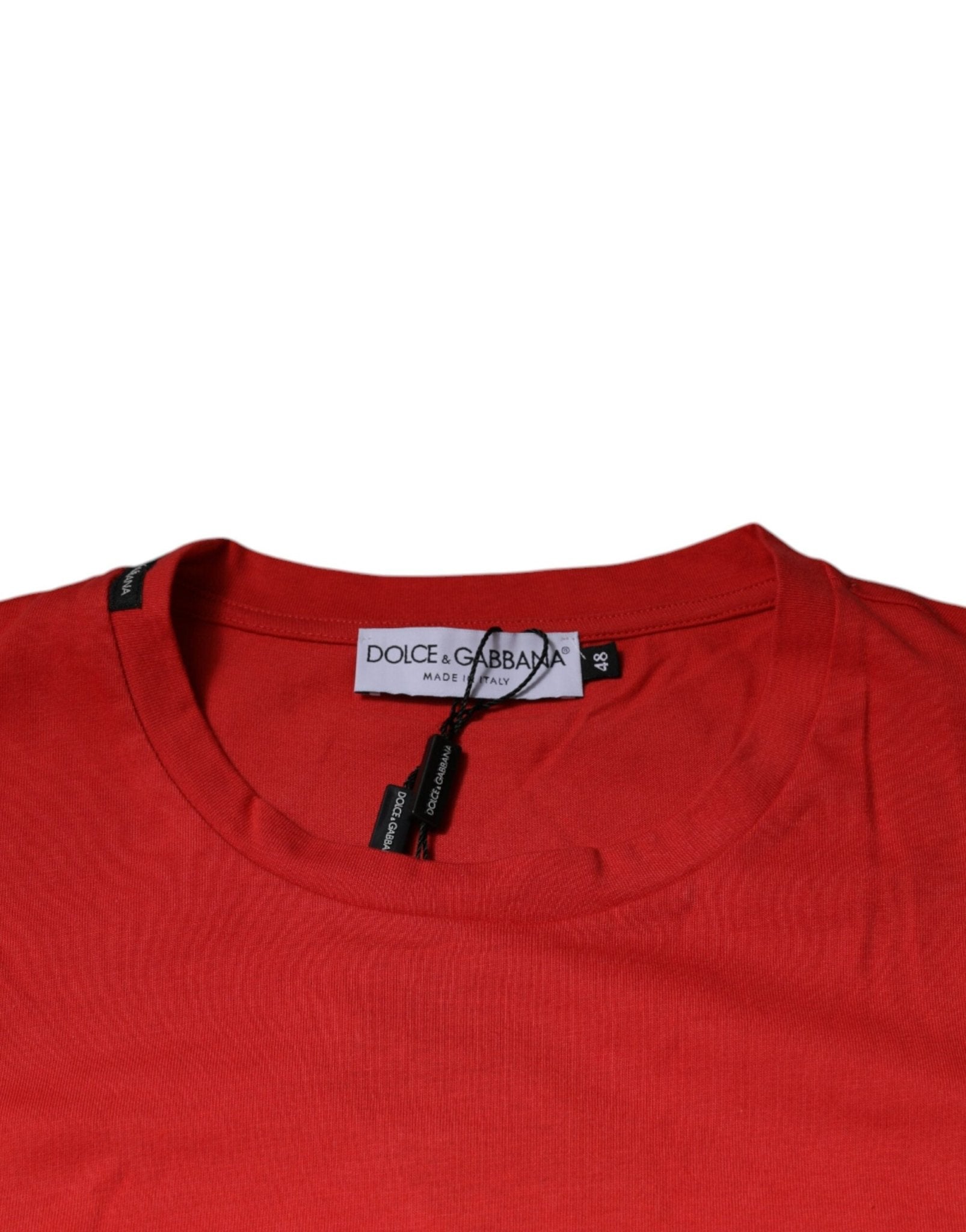Dolce & Gabbana Red DG Logo Cotton Crew Neck T-shirt - Sandy Store ByNet