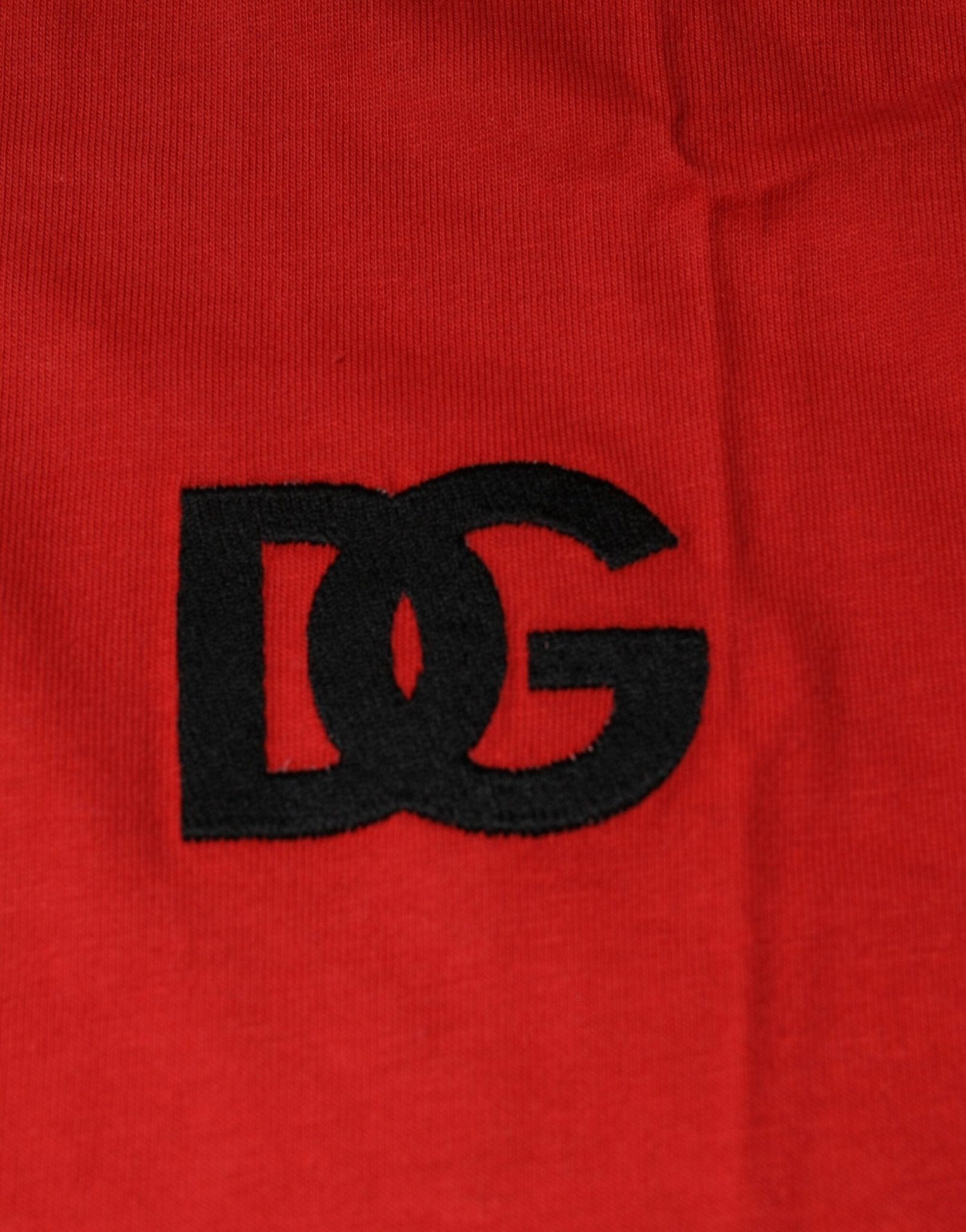 Dolce & Gabbana Red DG Logo Cotton Crew Neck T-shirt - Sandy Store ByNet