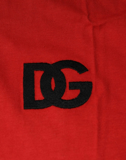 Dolce & Gabbana Red DG Logo Cotton Crew Neck T-shirt - Sandy Store ByNet