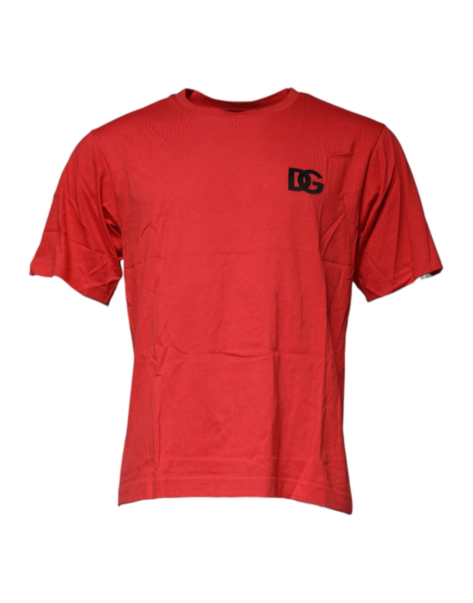 Dolce & Gabbana Red DG Logo Cotton Crew Neck T-shirt - Sandy Store ByNet