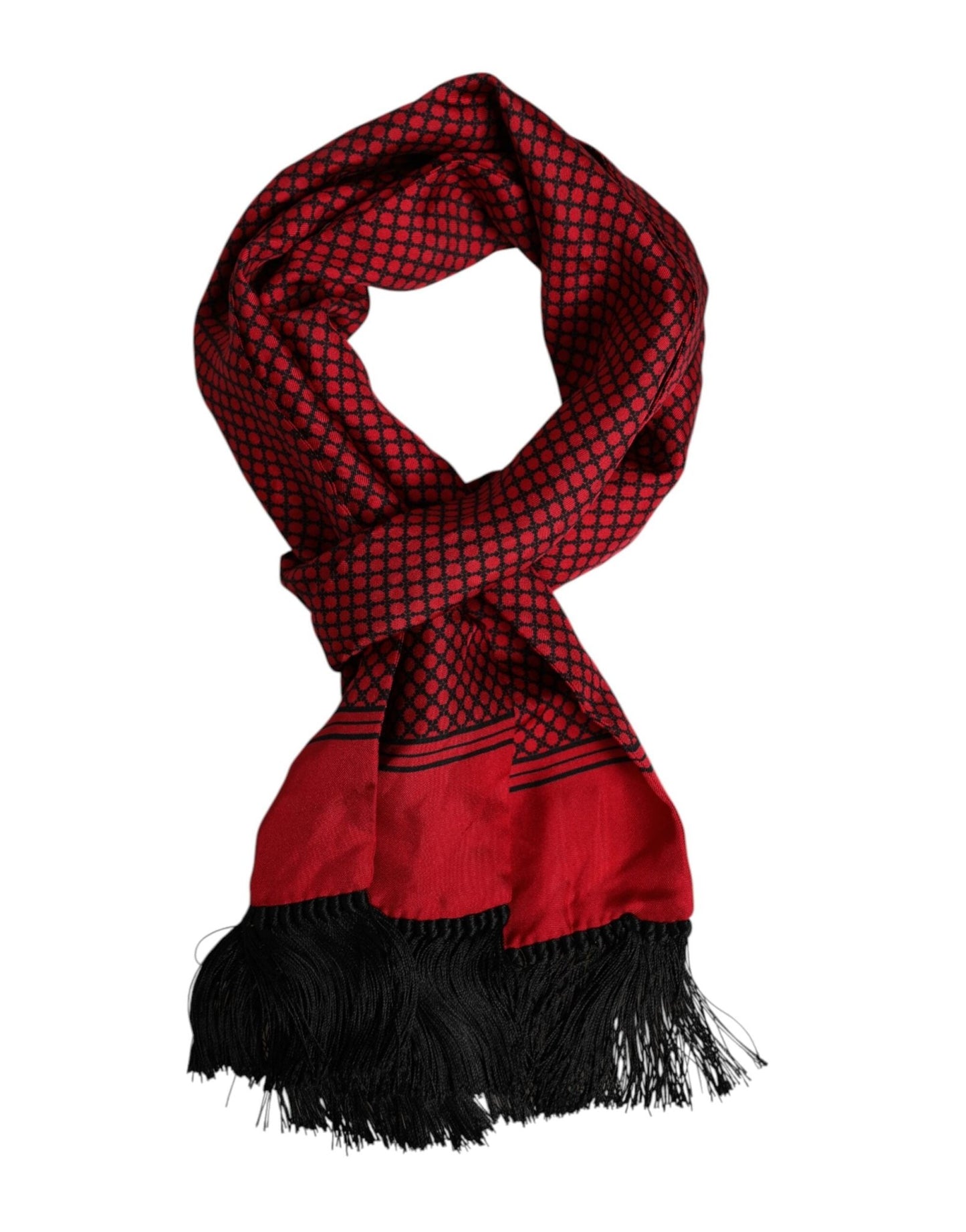 Dolce & Gabbana Red Dotted Silk Fringes Men Foulard Scarf – par Dolce & Gabbana | Disponible sur Sandy Store ByNet