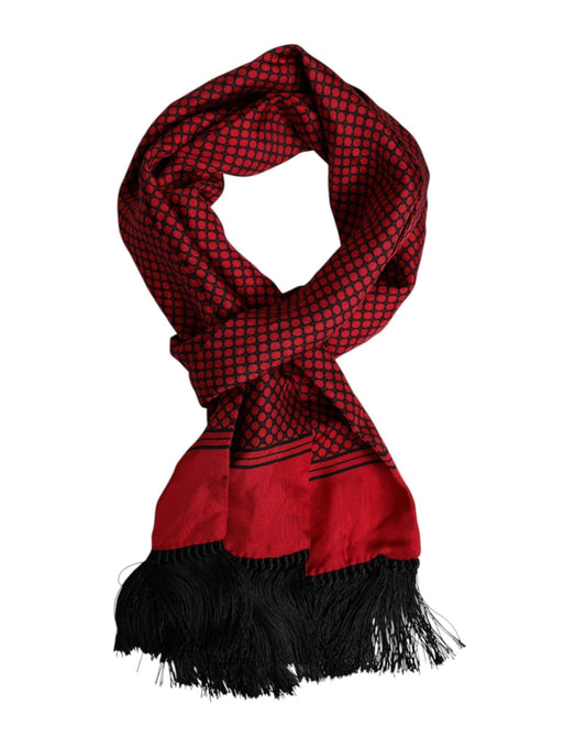Dolce & Gabbana Red Dotted Silk Fringes Men Foulard Scarf – par Dolce & Gabbana | Disponible sur Sandy Store ByNet