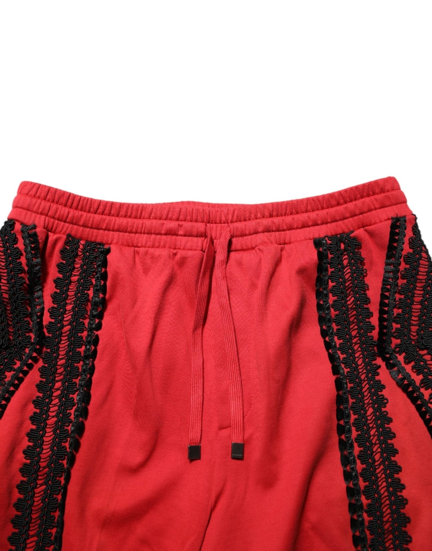 Dolce & Gabbana Red Embroidered Casual Cropped Trouser Pants – IT46 | S par Dolce & Gabbana | Disponible sur Sandy Store ByNet