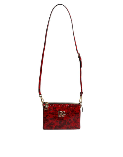 Dolce & Gabbana Red Exotic Leather DG Logo Women Crossbody Bag - Sandy Store ByNet