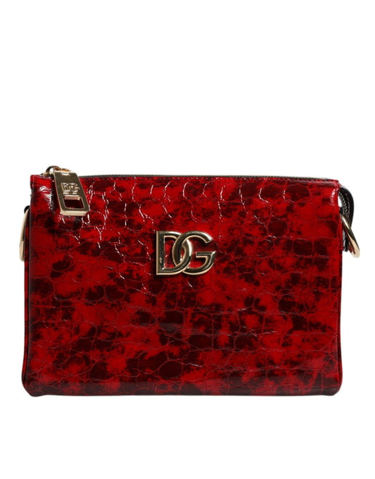 Dolce & Gabbana Red Exotic Leather DG Logo Women Crossbody Bag - Sandy Store ByNet