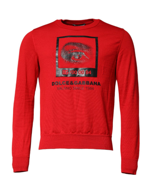 Dolce & Gabbana Red Eye Print Crew Neck Men Pullover Sweater – IT50 | L par Dolce & Gabbana | Disponible sur Sandy Store ByNet