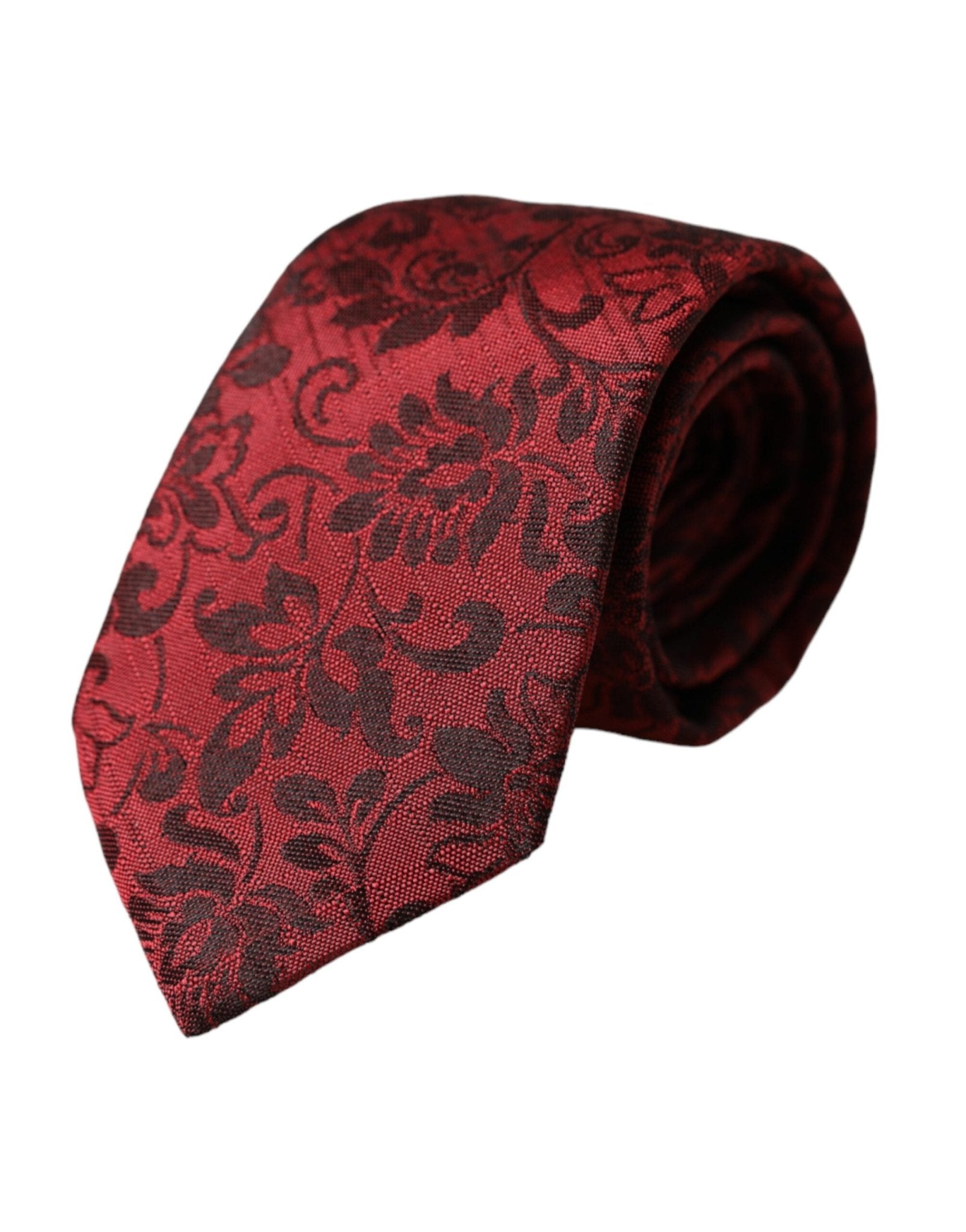 Dolce & Gabbana Red Floral Brocade Silk Adjustable Men Tie – par Dolce & Gabbana | Disponible sur Sandy Store ByNet