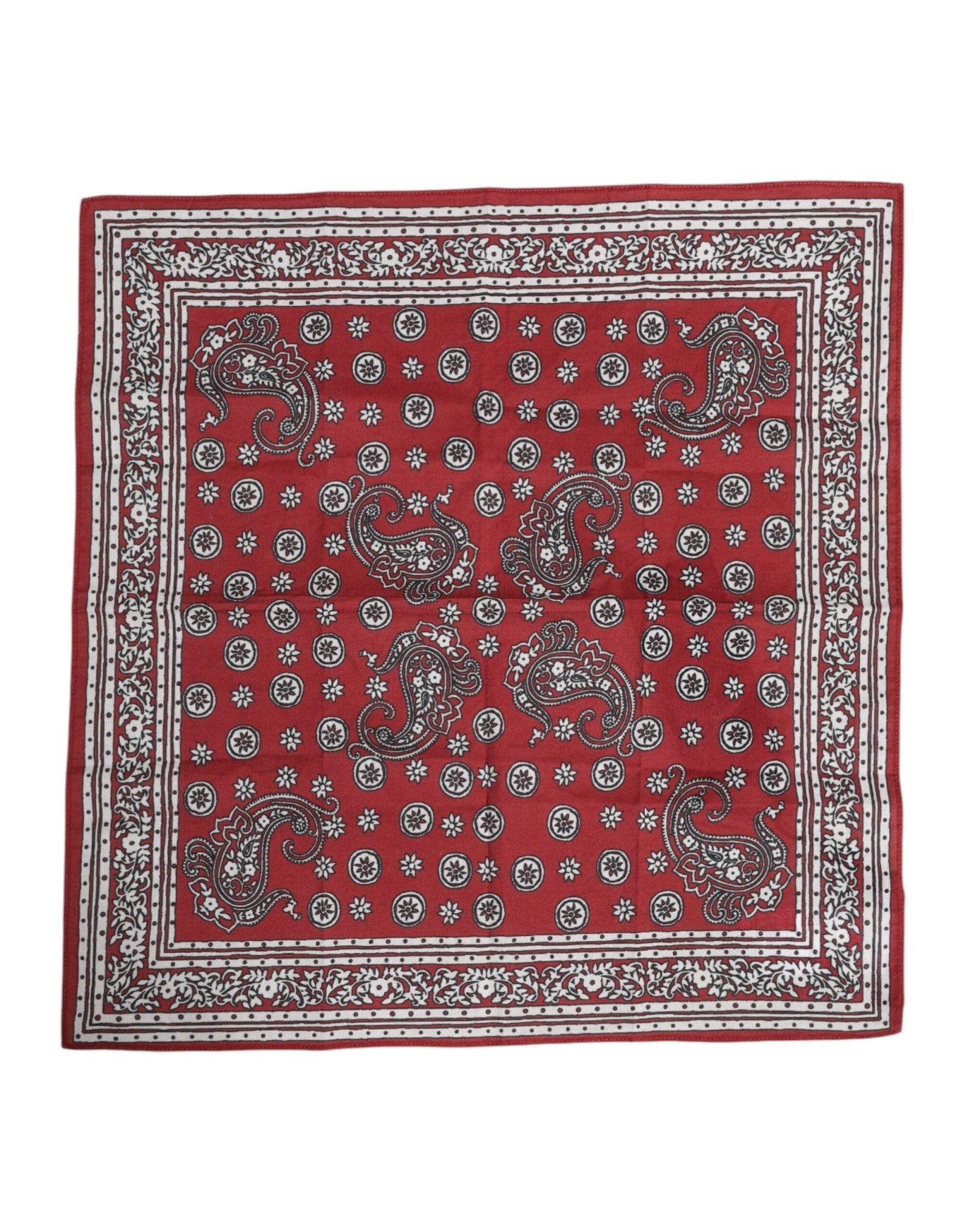 Dolce & Gabbana Red Floral Cotton Square Foulard Scarf – par Dolce & Gabbana | Disponible sur Sandy Store ByNet