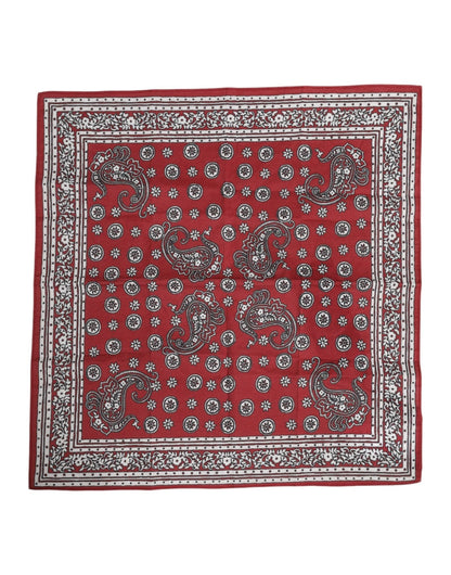 Dolce & Gabbana Red Floral Cotton Square Foulard Scarf – par Dolce & Gabbana | Disponible sur Sandy Store ByNet