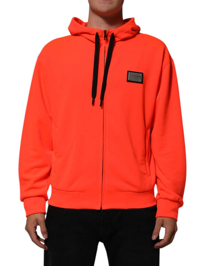 Dolce & Gabbana Red Fluorescent Polyester Logo Patch Hoodie Sweater – IT42 | XS par Dolce & Gabbana | Disponible sur Sandy Store ByNet