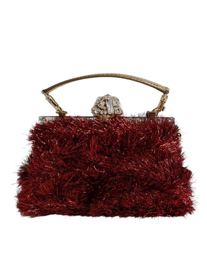 Dolce & Gabbana Red Gold Chain VANDA Tinsel Crystals Evening Clutch Bag – par Dolce & Gabbana | Disponible sur Sandy Store ByNet