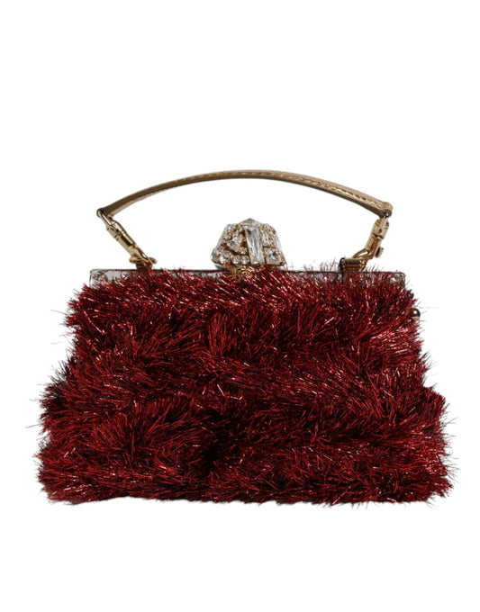 Dolce & Gabbana Red Gold Chain VANDA Tinsel Crystals Evening Clutch Bag – par Dolce & Gabbana | Disponible sur Sandy Store ByNet