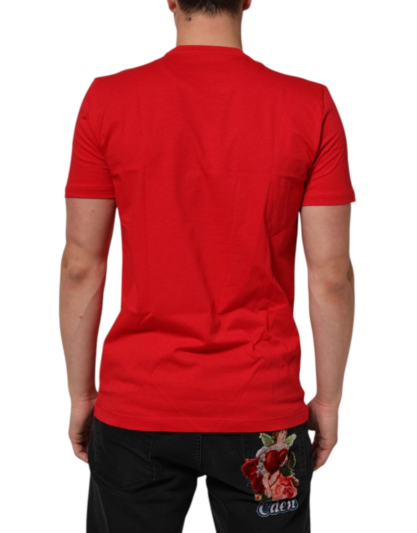 Dolce & Gabbana Red Goodluck 2023 Cotton Crew Neck T-shirt – IT46 | S par Dolce & Gabbana | Disponible sur Sandy Store ByNet