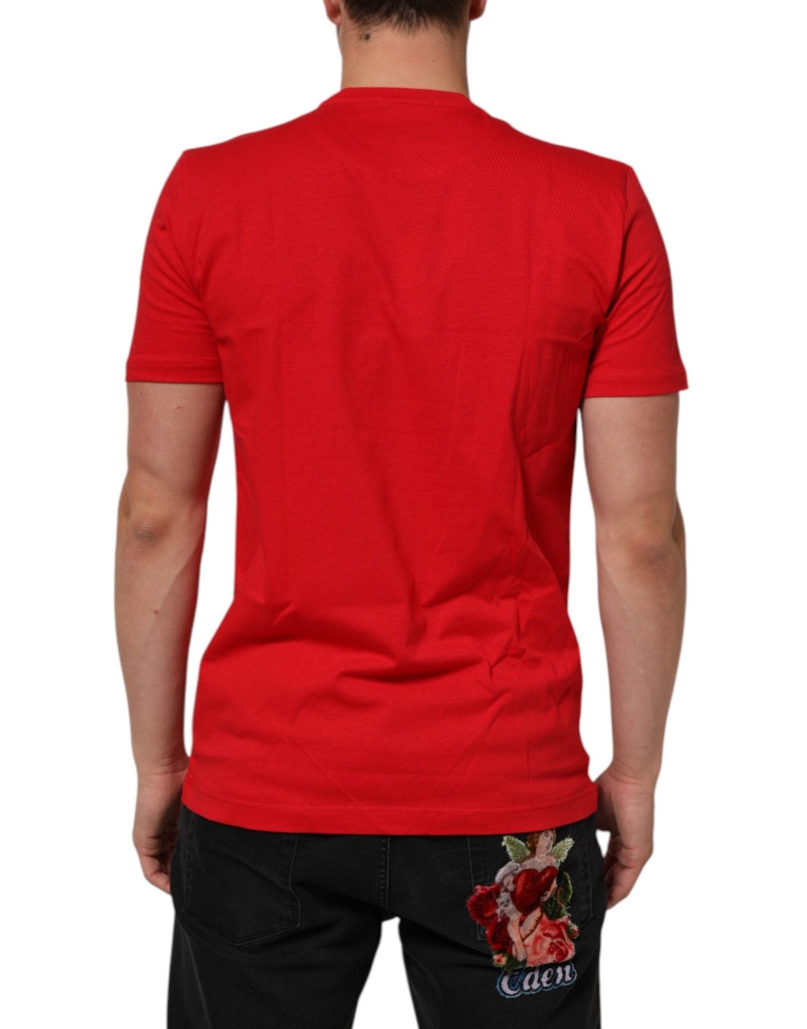 Dolce & Gabbana Red Goodluck 2023 Cotton Crew Neck T-shirt – IT46 | S par Dolce & Gabbana | Disponible sur Sandy Store ByNet