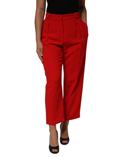 Dolce & Gabbana Red HighWaist Straight Women Trouser Pants – IT48|XXL par Dolce & Gabbana | Disponible sur Sandy Store ByNet