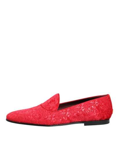 Dolce & Gabbana Red Jacquard Loafers Formal Men Dress Shoes – EU44/US11 par Dolce & Gabbana | Disponible sur Sandy Store ByNet