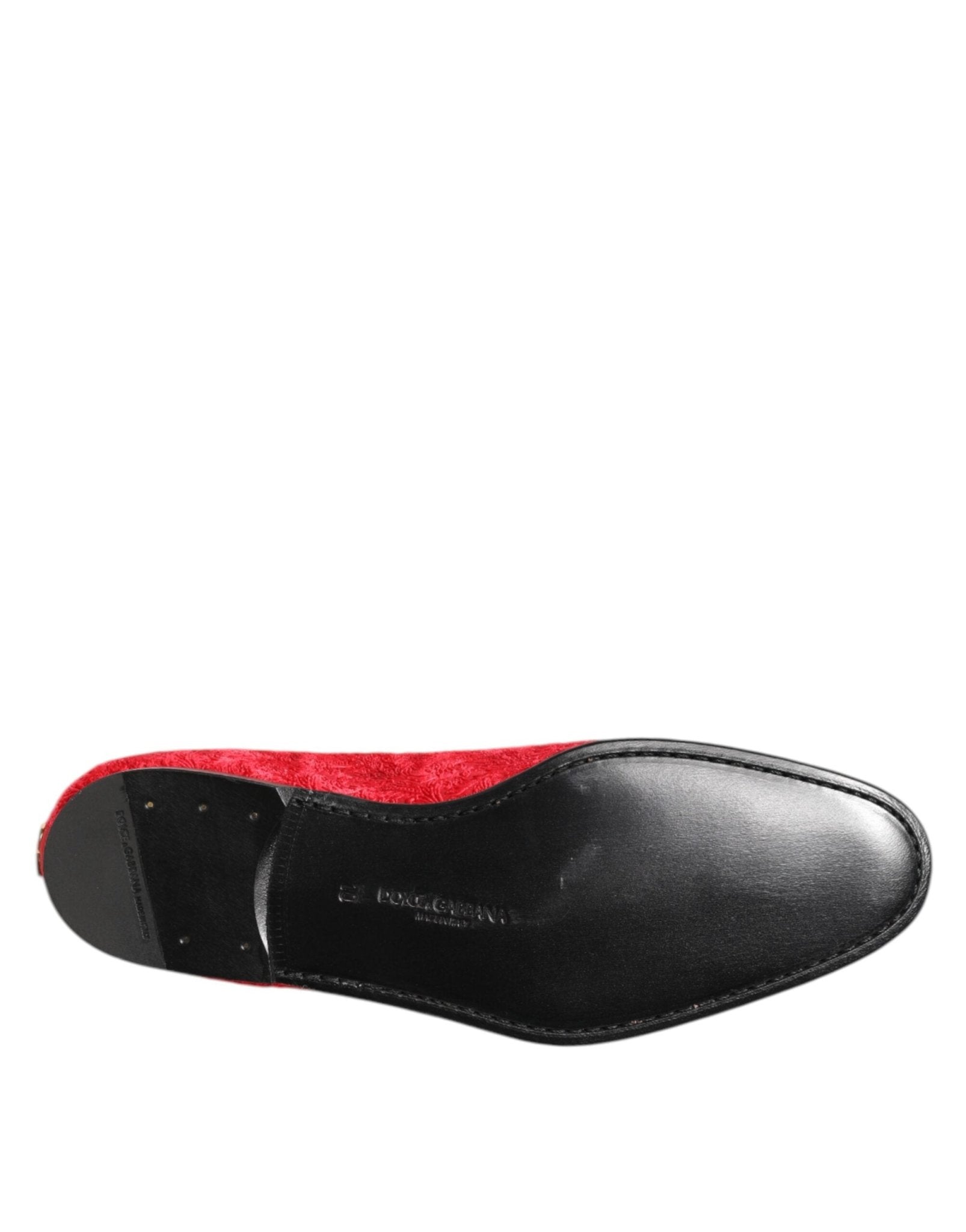 Dolce & Gabbana Red Jacquard Loafers Formal Men Dress Shoes – EU44/US11 par Dolce & Gabbana | Disponible sur Sandy Store ByNet