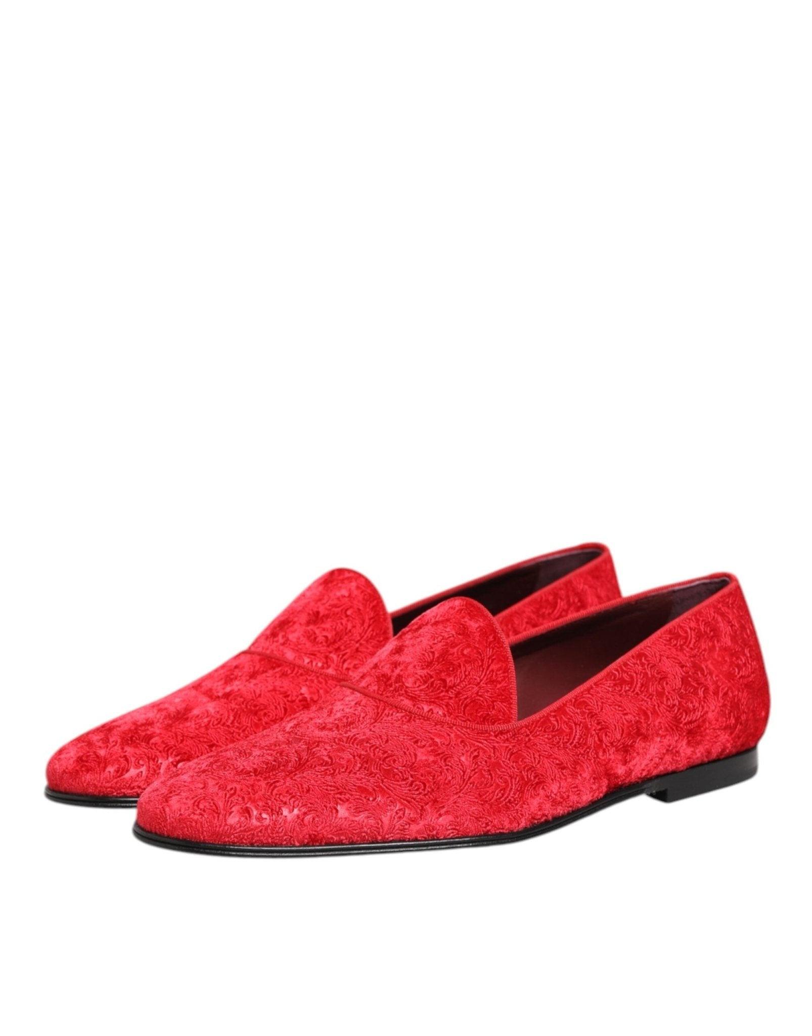 Dolce & Gabbana Red Jacquard Loafers Formal Men Dress Shoes – EU44/US11 par Dolce & Gabbana | Disponible sur Sandy Store ByNet