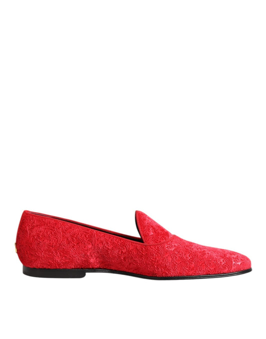 Dolce & Gabbana Red Jacquard Loafers Formal Men Dress Shoes – EU44/US11 par Dolce & Gabbana | Disponible sur Sandy Store ByNet