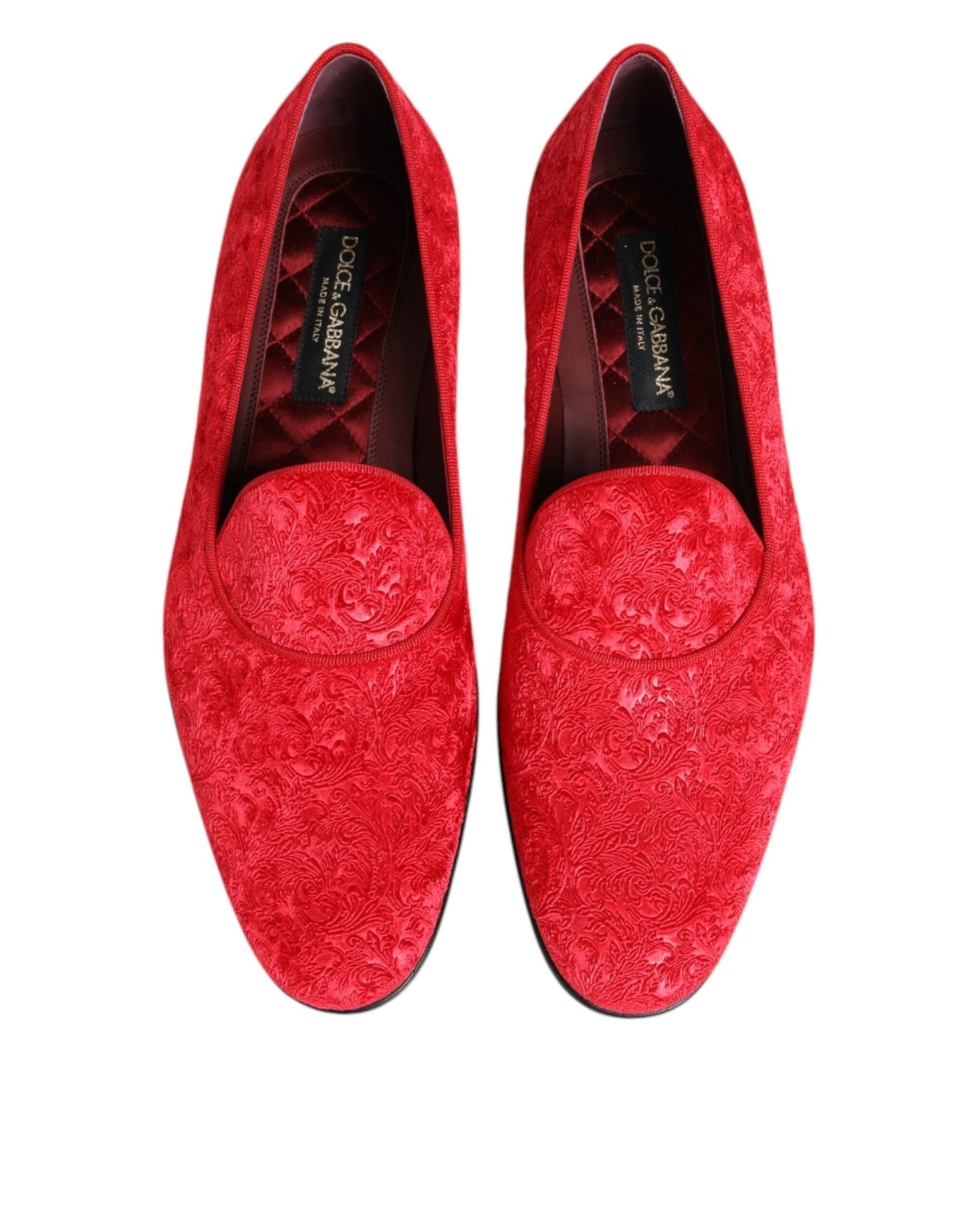 Dolce & Gabbana Red Jacquard Loafers Formal Men Dress Shoes – EU44/US11 par Dolce & Gabbana | Disponible sur Sandy Store ByNet