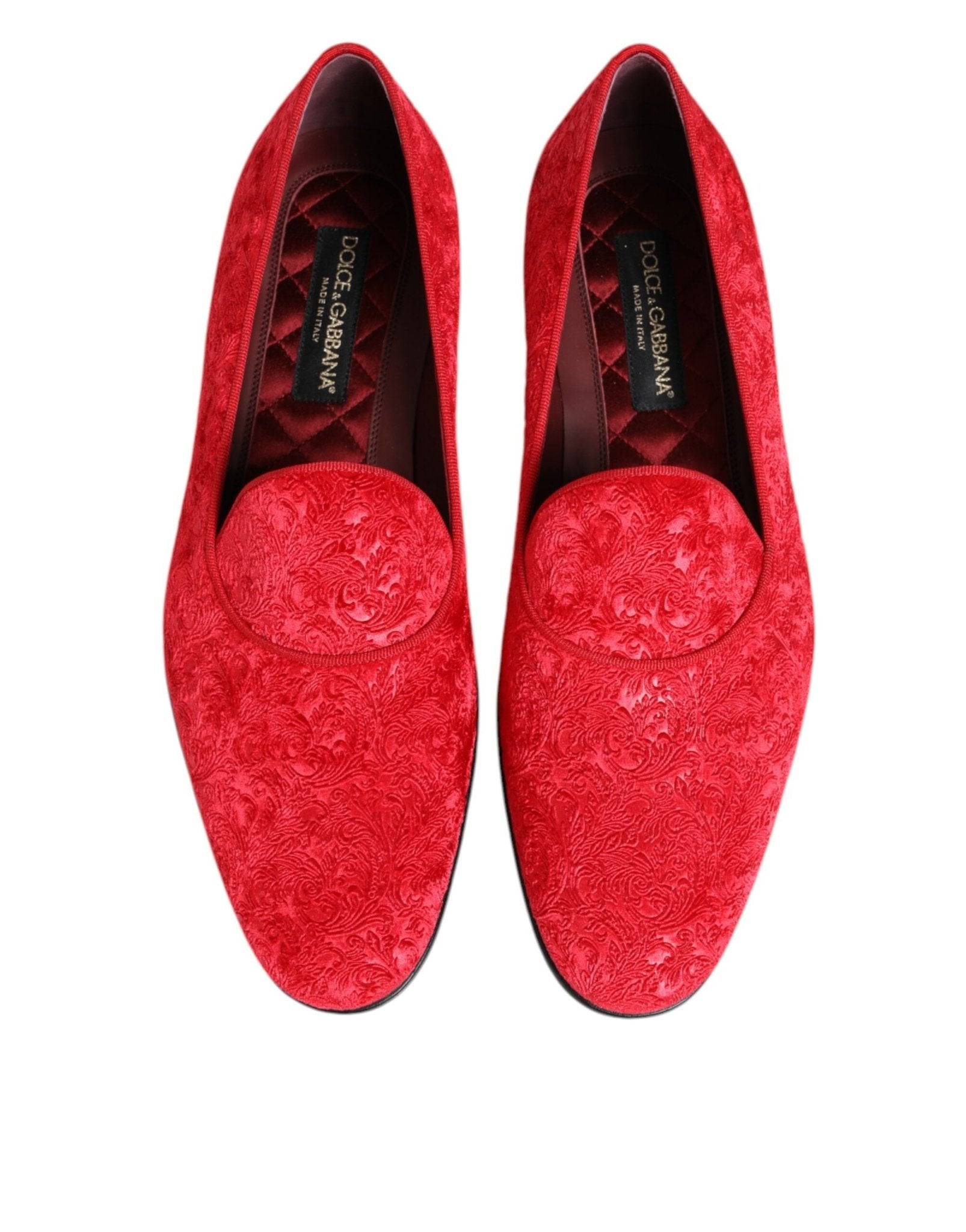 Dolce & Gabbana Red Jacquard Loafers Formal Men Dress Shoes – EU44/US11 par Dolce & Gabbana | Disponible sur Sandy Store ByNet