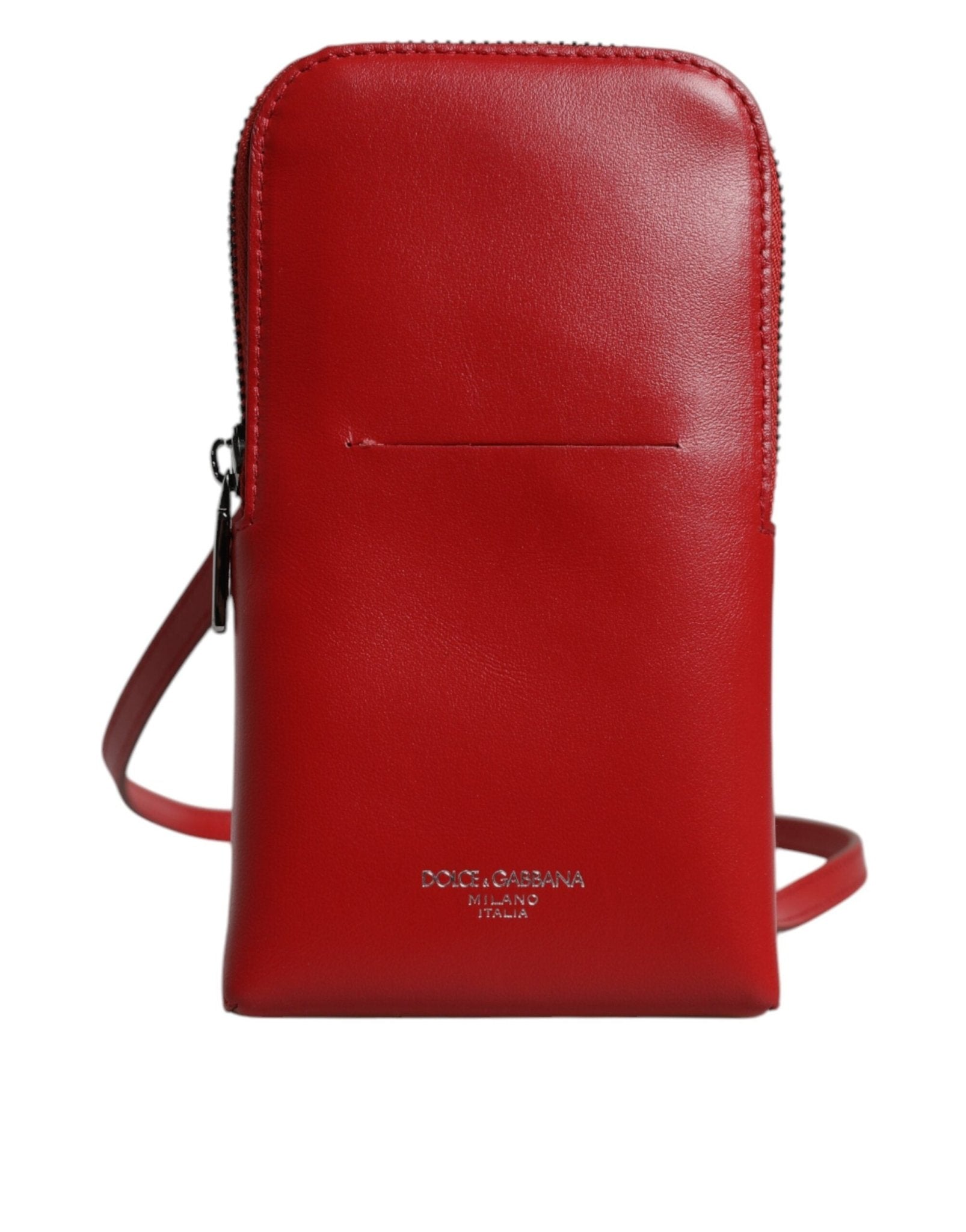 Dolce & Gabbana Red Leather Purse Phone Sling Crossbody Neck Strap Bag – par Dolce & Gabbana | Disponible sur Sandy Store ByNet