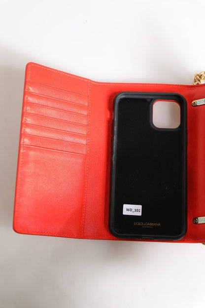 Dolce & Gabbana Red Leather Quilted Devotion Crossbody Phone Cover Bag - Sandy Store ByNet