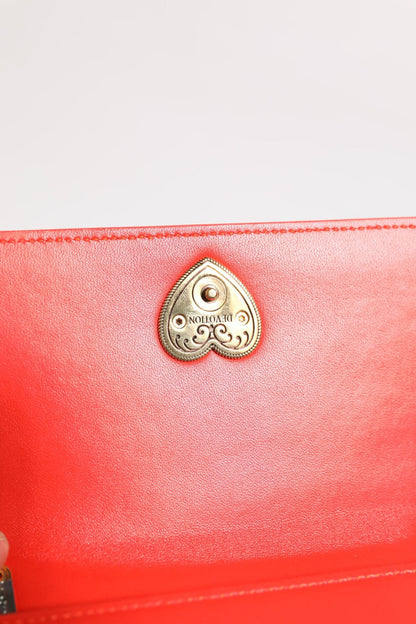 Dolce & Gabbana Red Leather Quilted Devotion Crossbody Phone Cover Bag - Sandy Store ByNet