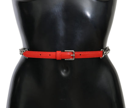 Dolce & Gabbana Red Leather Roses Floral Silver Waist Belt – 90 cm / 36 Inches par Dolce & Gabbana | Disponible sur Sandy Store ByNet