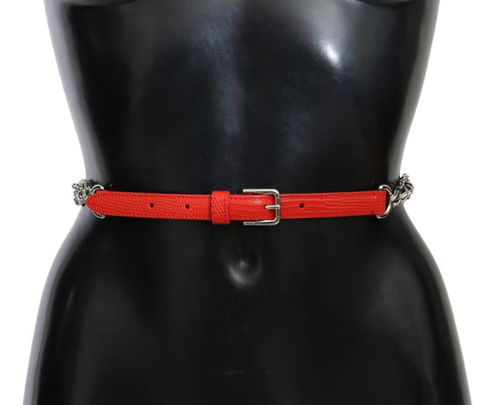 Dolce & Gabbana Red Leather Roses Floral Silver Waist Belt – 90 cm / 36 Inches par Dolce & Gabbana | Disponible sur Sandy Store ByNet