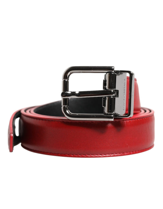 Dolce & Gabbana Red Leather Silver Tone Metal Buckle Belt – 95 cm / 38 Inches par Dolce & Gabbana | Disponible sur Sandy Store ByNet