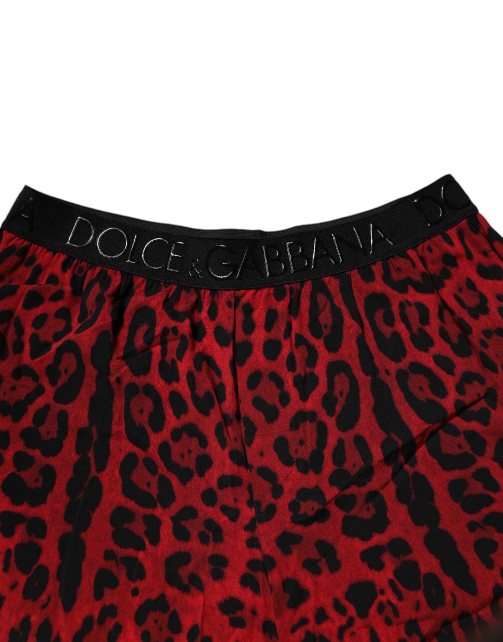 Dolce & Gabbana Red Leopard Print Viscose Bermuda Shorts - Sandy Store ByNet