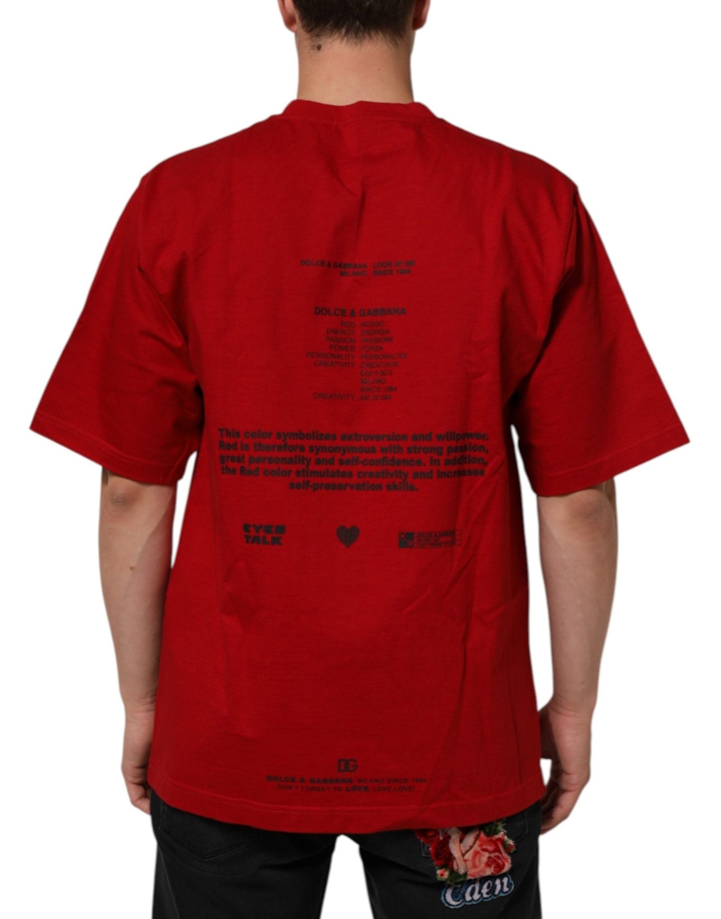 Dolce & Gabbana Red Logo Eye Print Cotton Short Sleeve T-shirt – M par Dolce & Gabbana | Disponible sur Sandy Store ByNet