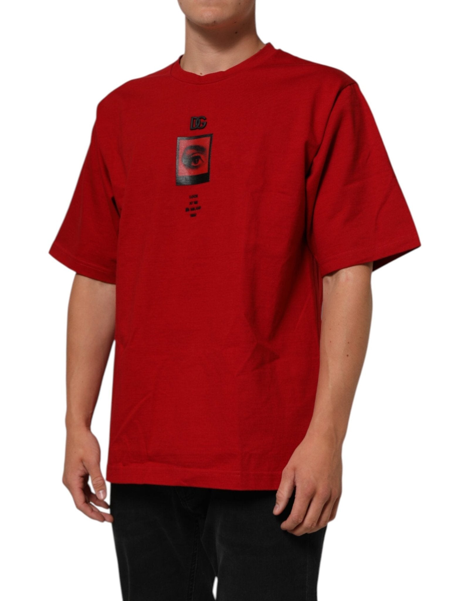 Dolce & Gabbana Red Logo Eye Print Cotton Short Sleeve T-shirt – M par Dolce & Gabbana | Disponible sur Sandy Store ByNet