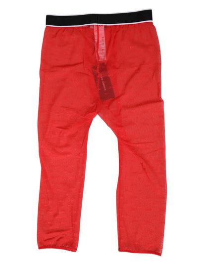 Dolce & Gabbana Red Logo Lace Tight Midi Trousers Underwear – IT2 | S par Dolce & Gabbana | Disponible sur Sandy Store ByNet