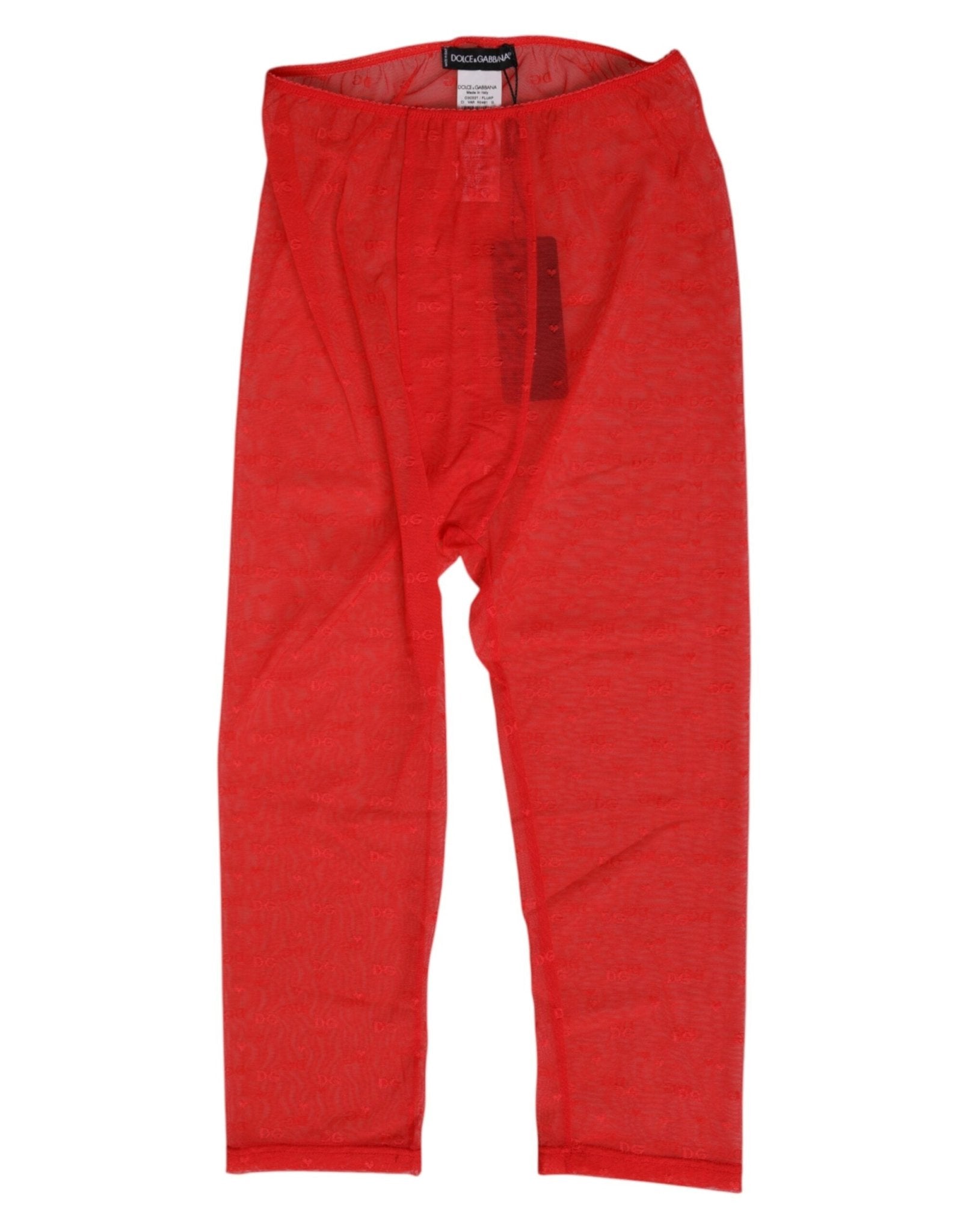 Dolce & Gabbana Red Logo Lace Tight Midi Trousers Underwear – IT2 | S par Dolce & Gabbana | Disponible sur Sandy Store ByNet