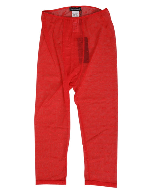 Dolce & Gabbana Red Logo Lace Tight Midi Trousers Underwear – IT2 | S par Dolce & Gabbana | Disponible sur Sandy Store ByNet