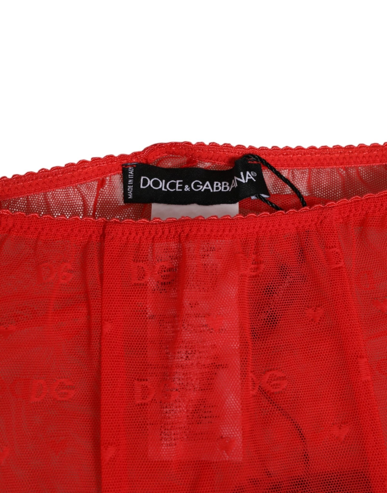 Dolce & Gabbana Red Logo Lace Tight Midi Trousers Underwear – IT2 | S par Dolce & Gabbana | Disponible sur Sandy Store ByNet