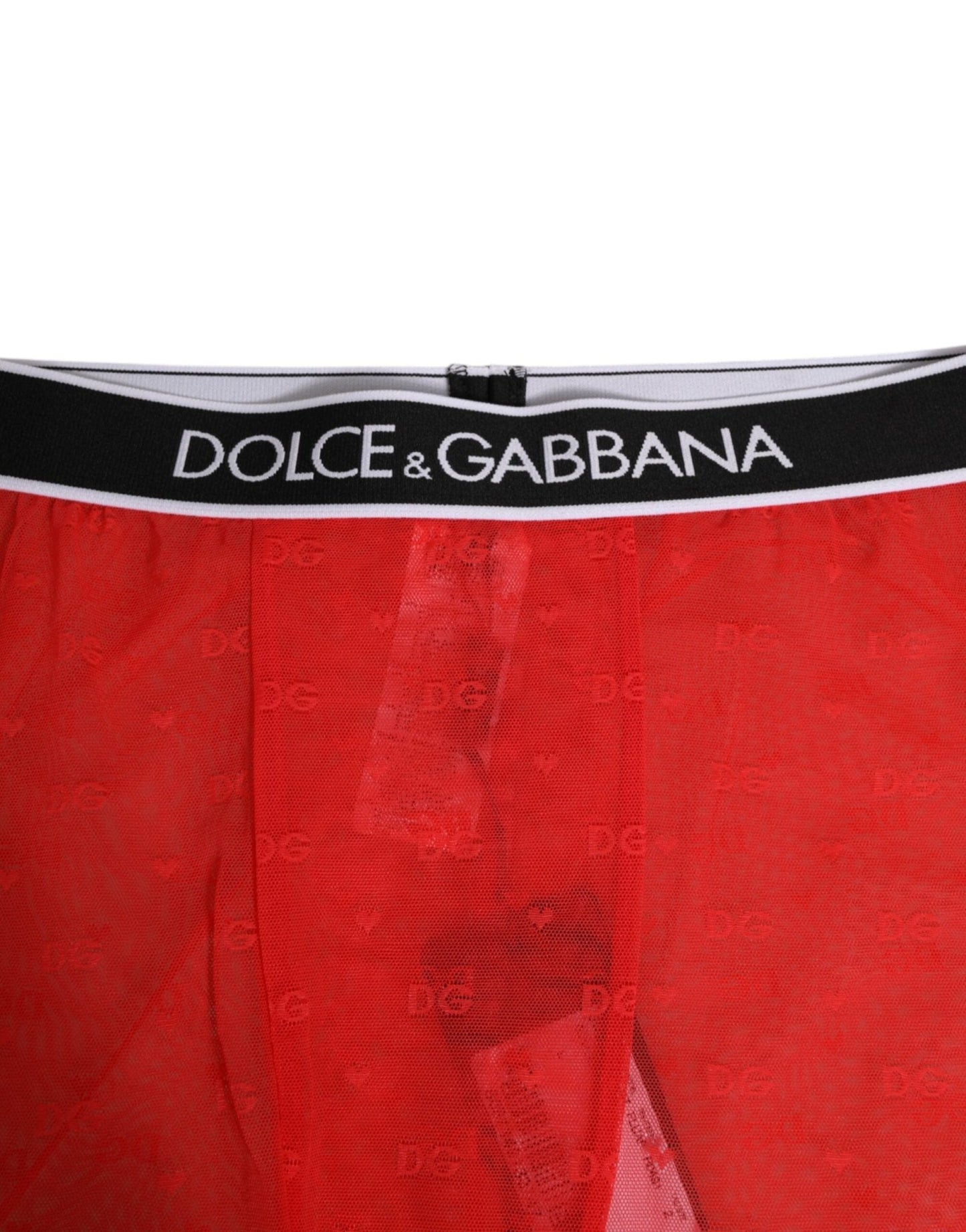 Dolce & Gabbana Red Logo Lace Tight Midi Trousers Underwear – IT2 | S par Dolce & Gabbana | Disponible sur Sandy Store ByNet