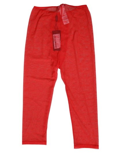 Dolce & Gabbana Red Logo Lace Tight Midi Trousers Underwear – IT2 | S par Dolce & Gabbana | Disponible sur Sandy Store ByNet