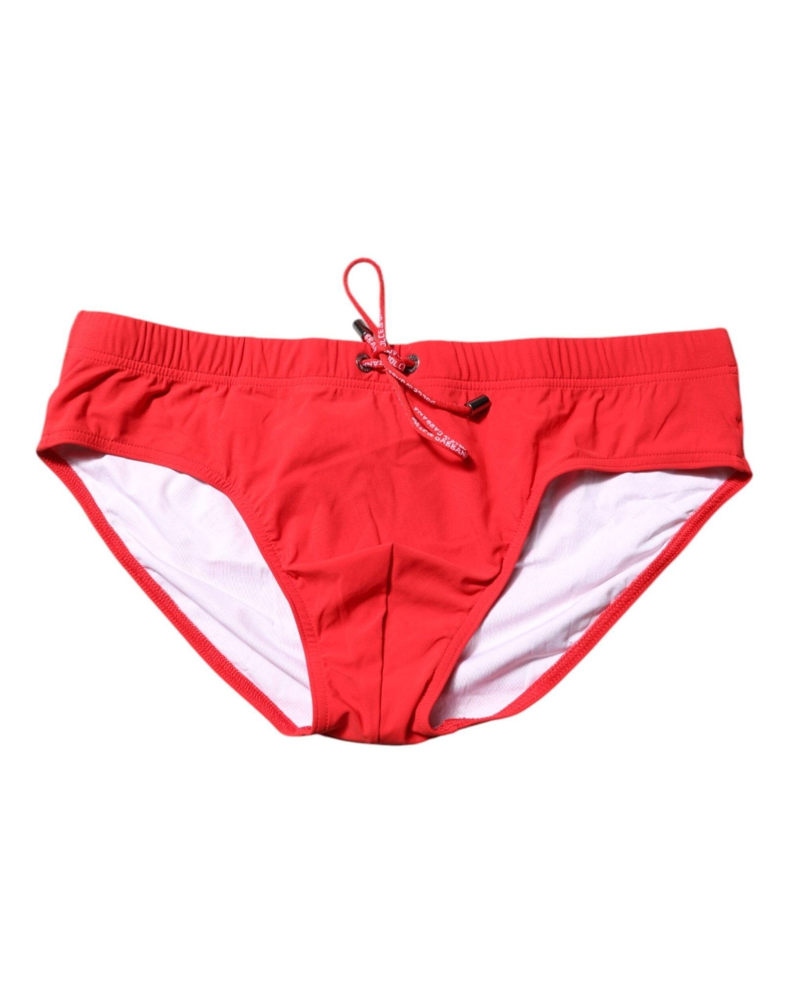 Dolce & Gabbana Red Logo Waist Men Beachwear Brief Swimwear – IT5 | M par Dolce & Gabbana | Disponible sur Sandy Store ByNet