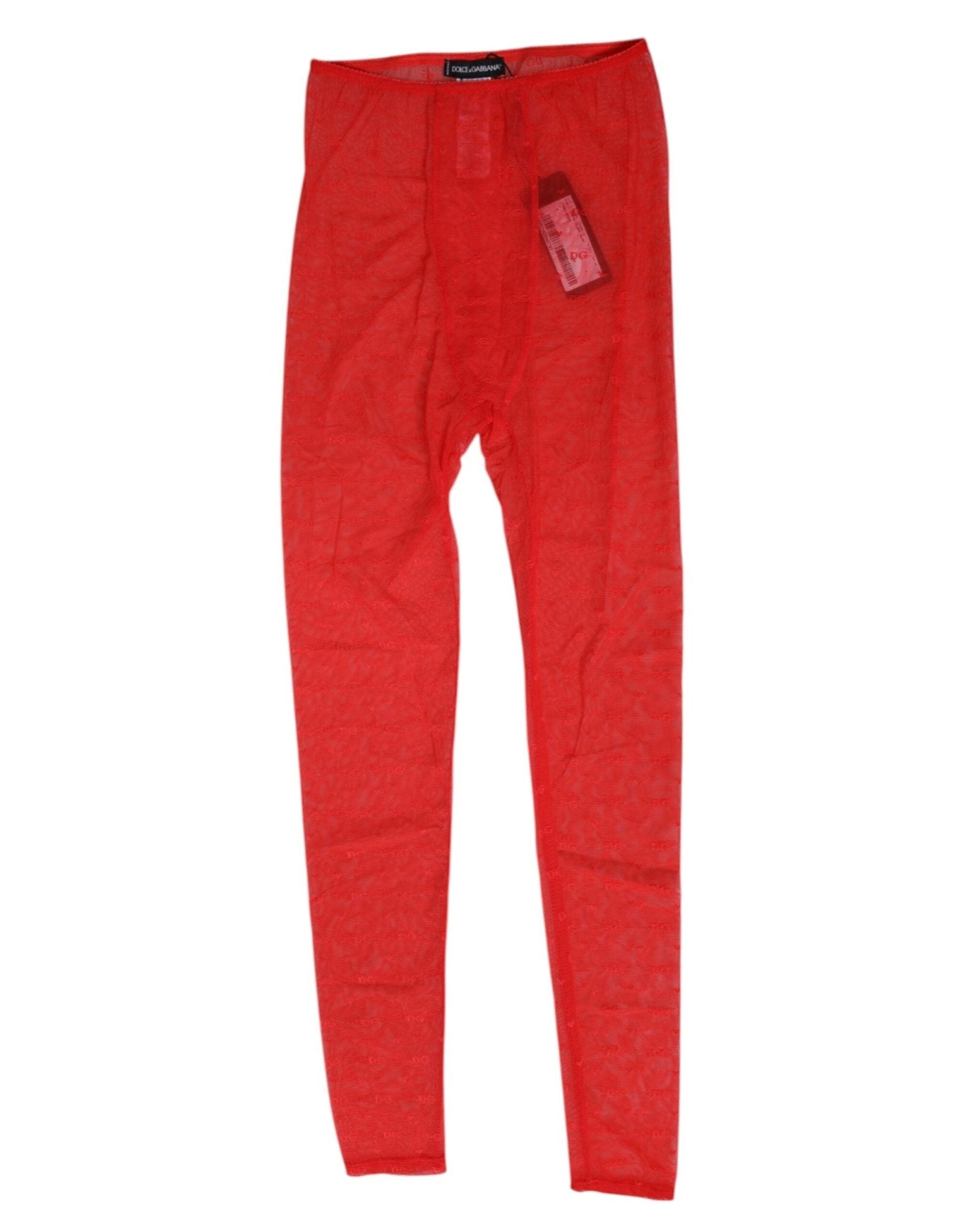 Dolce & Gabbana Red Nylon Logo Lace Leggings Pants Underwear – IT2 | S par Dolce & Gabbana | Disponible sur Sandy Store ByNet
