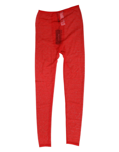 Dolce & Gabbana Red Nylon Logo Lace Leggings Pants Underwear – IT2 | S par Dolce & Gabbana | Disponible sur Sandy Store ByNet