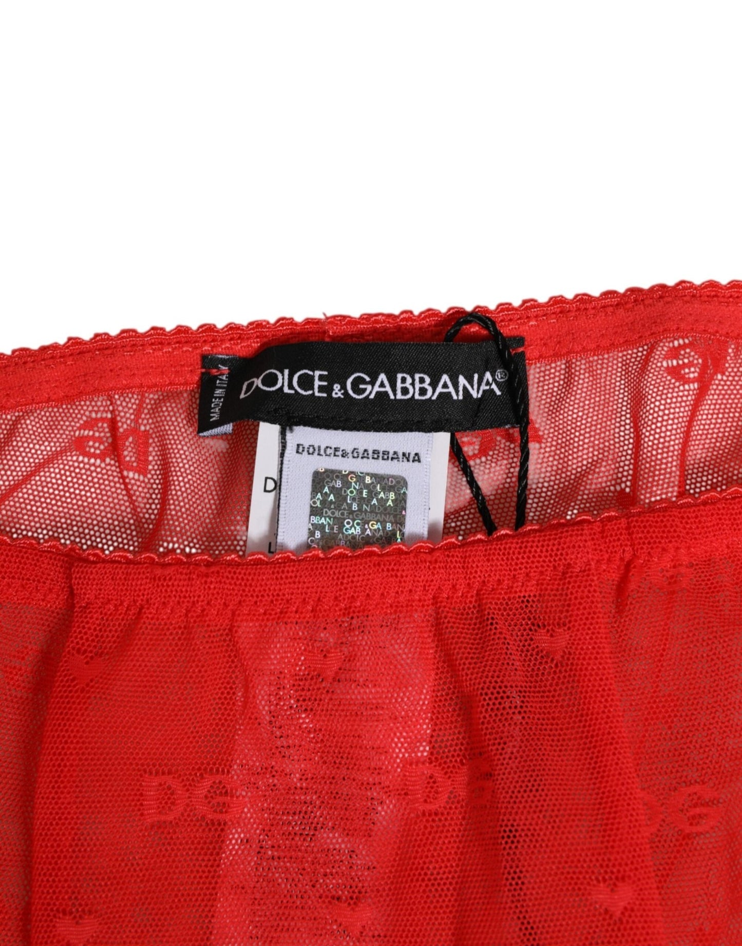 Dolce & Gabbana Red Nylon Logo Lace Leggings Pants Underwear – IT2 | S par Dolce & Gabbana | Disponible sur Sandy Store ByNet