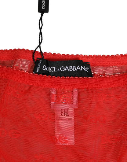 Dolce & Gabbana Red Nylon Sheer Mesh Lace Brief Panty Underwear – IT4 | L par Dolce & Gabbana | Disponible sur Sandy Store ByNet