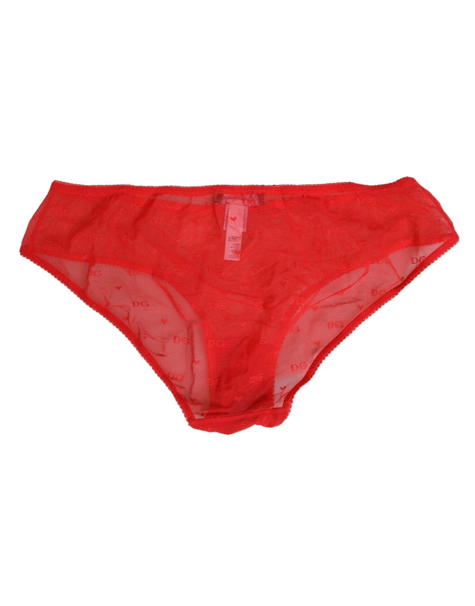 Dolce & Gabbana Red Nylon Sheer Mesh Lace Brief Panty Underwear – IT4 | L par Dolce & Gabbana | Disponible sur Sandy Store ByNet