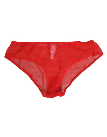 Dolce & Gabbana Red Nylon Sheer Mesh Lace Brief Panty Underwear – IT4 | L par Dolce & Gabbana | Disponible sur Sandy Store ByNet