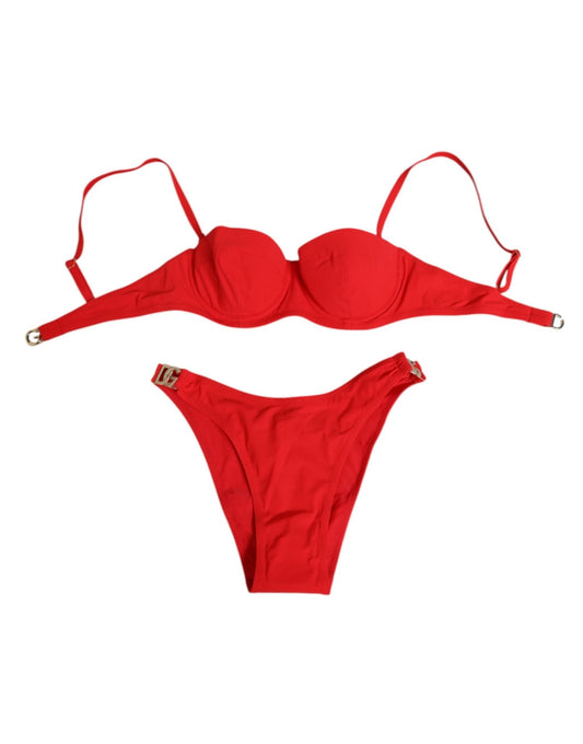 Dolce & Gabbana Red Nylon Swimsuit 2 Piece Top Bottom Swimwear – IT1 | XS par Dolce & Gabbana | Disponible sur Sandy Store ByNet