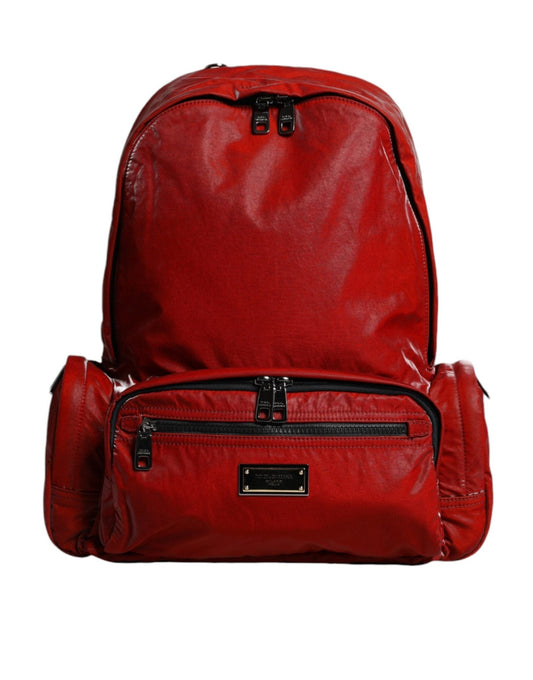 Dolce & Gabbana Red Patent Leather Logo Plaque Backpack Bag - Sandy Store ByNet