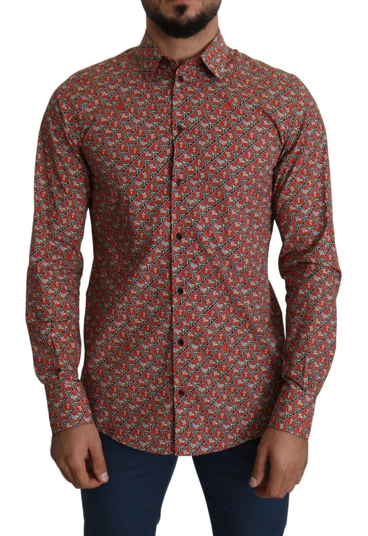 Dolce & Gabbana Red Printed Knight Formal Dress MARTINI Shirt – IT39 | S par Dolce & Gabbana | Disponible sur Sandy Store ByNet